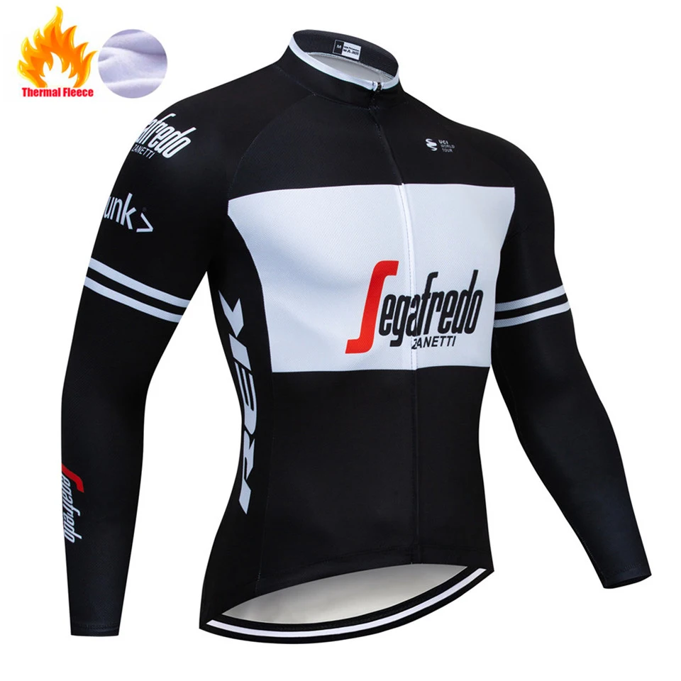 Fleece jersey Треккинг Велоспорт Джерси Зима с длинным рукавом велосипед одежда термофлис Roupa De Ciclismo Invierno Hombre MTB Одежда для велосипеда - Цвет: Fleece jersey