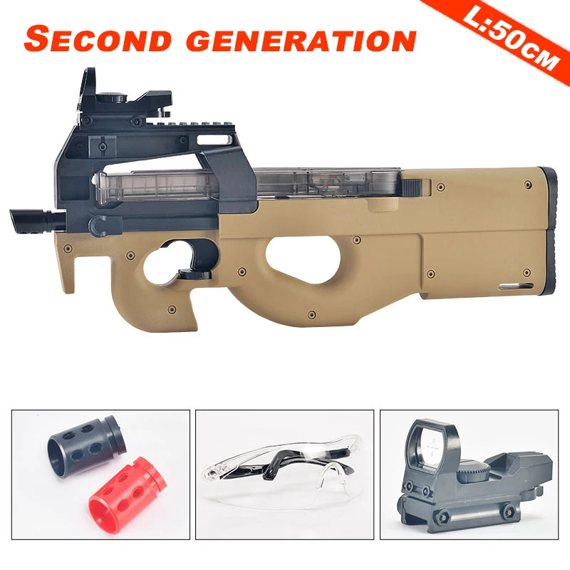 P90 нейлоновый игрушечный пистолет для мальчиков, водяной пулевидный пистолет, Электрический пулеметный пистолет, розовый, черный, для улицы, CS, боевая игра, детские подарки