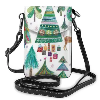 

NOISYDESIGNS Phone Bag Women's Messenger Bag Multifunctional Christmas Tree Fox Shoulder Crossbody Hanging Neck Purse Mini Bags