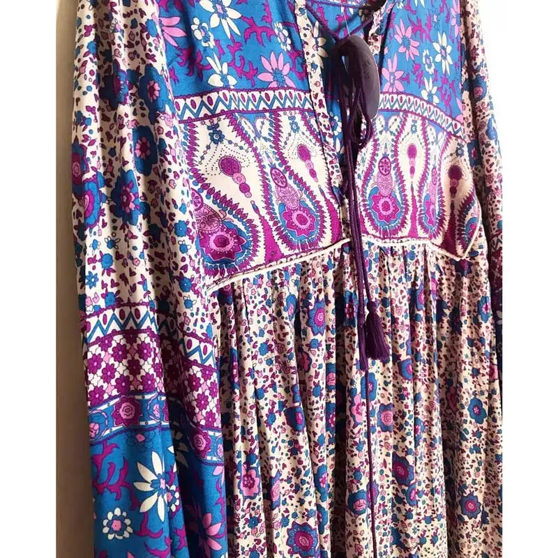 Lavender Blossom boho платье повседневное женское с цветочным принтом и длинным рукавом