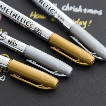 

Ручка для письма Metallic Marker Pens Gold And Silver Metallic Permanent Markers For DIY Scrapboo