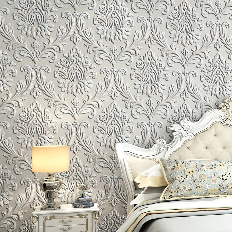 

Европейская роскошная стильная Водонепроницаемая белая черная Дамасская полосатая настенная бумага из ПВХ для спальни гостиной 3D тисненые настенные бумажные рулоны
