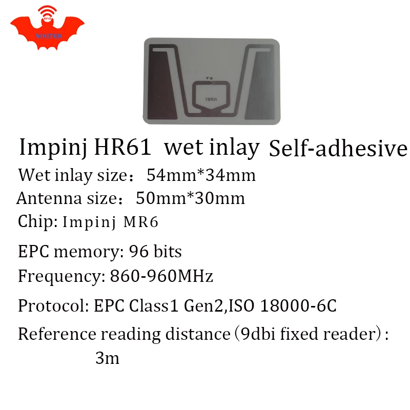 UHF RFID Метка HR61 инкрустация Impinj Monza R6 MR6 чип 860 960 МГц 900 915 868 Higgs3 EPCC1G2 6C смарт карта