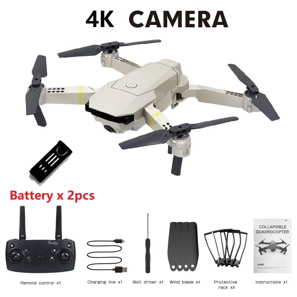 Willkey E58 HD 1080P камера Дрон Wi-Fi FPV с широкоугольным высоким держателем Складная рукоятка RC Квадрокоптер игрушка Дрон RTF с сумкой в подарок - Цвет: 4K 2 Battery withBag