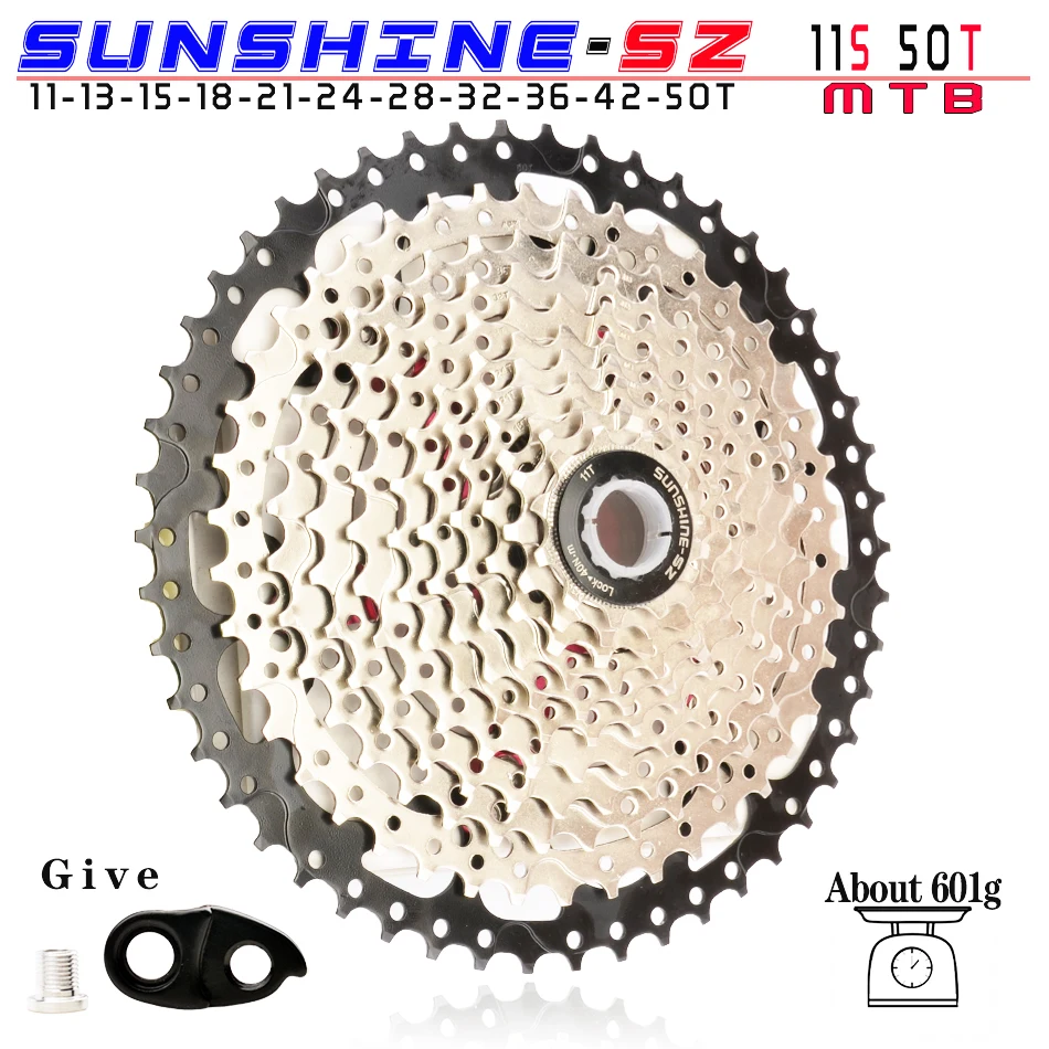 11S 11-50T silver SUNSHINE 8S 9S 10s 11S 30s Geschwindigkeit 36/42/46/50t Freilauf Breite Verhaltnis горный велосипед Fahrrad Schwungrad - Цвет: 11S 11-50T silver