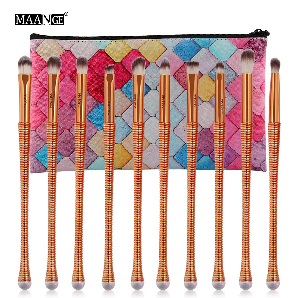 Maange 10 Серия "Русалка" Кисть для макияжа глаз инструмент для красоты AliExpress