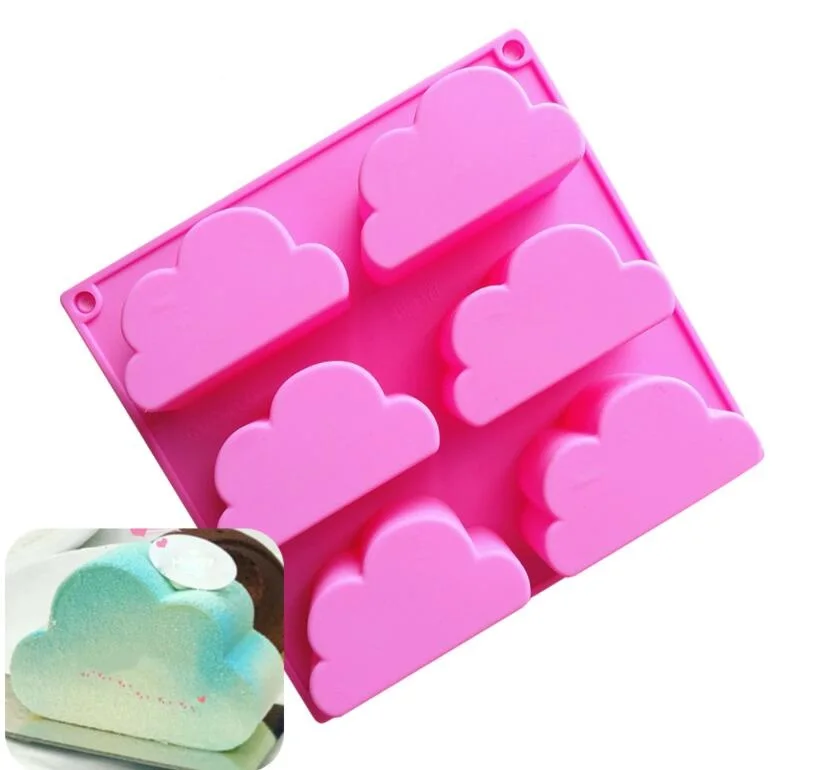 

Cloud shaped Silicone Cake Bakeware Mold Soap Forms Chocolate Pudding Jelly Molds Cake Bakeware Pastry Bread Tools 6 hole
