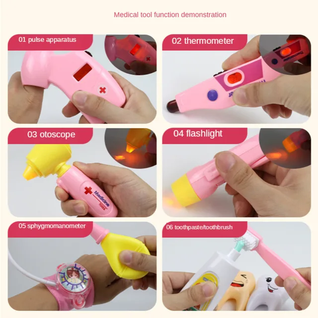 Kids Doctor Toys Role Playing Games Set Dentist Toys Hospital Pretend Play Medical Kit Nurse Bag Toys For Children Best Gift 4