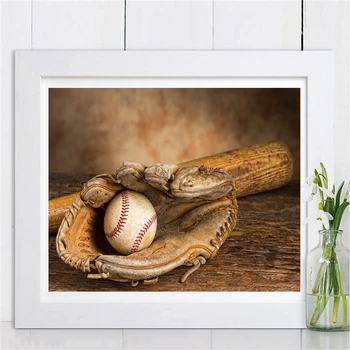 

Large Baseball Sports Flag Rustic Canvas Painting Vintage Prints Retro Poster Painting On Canvas Bedroom Wall Art Pictures Home