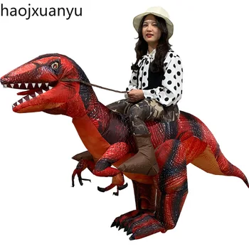 

Halloween Inflatable Scale Raptor Costume Christmas Blower Tyrannosaurus Dinosaurs Inflatable Clothes Purim Cartoon Dolls Mascot