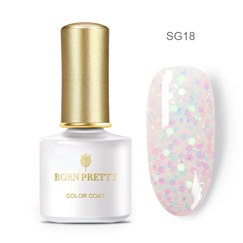 BP-SG18 BORN PRETTY 6 мл Блестящий блестящий гель для ногтей голографический лак УФ светодиодный гель розовый Золотой Серебряный отмачиваемый гель лак для маникюра DIY - Цвет: BP-SG18
