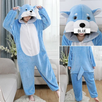 

Winter Onesie Women pajamas Flannel Blue one-piece home service cartoon animal toilet version sleepwear clothes pants wholesale