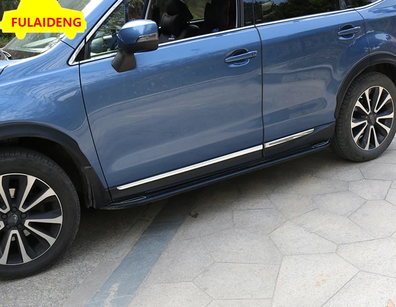4 шт. для Subaru Forester 2013- ABS хромированные дверные боковые молдинги отделка ковровое покрытие аксессуары для стайлинга автомобилей