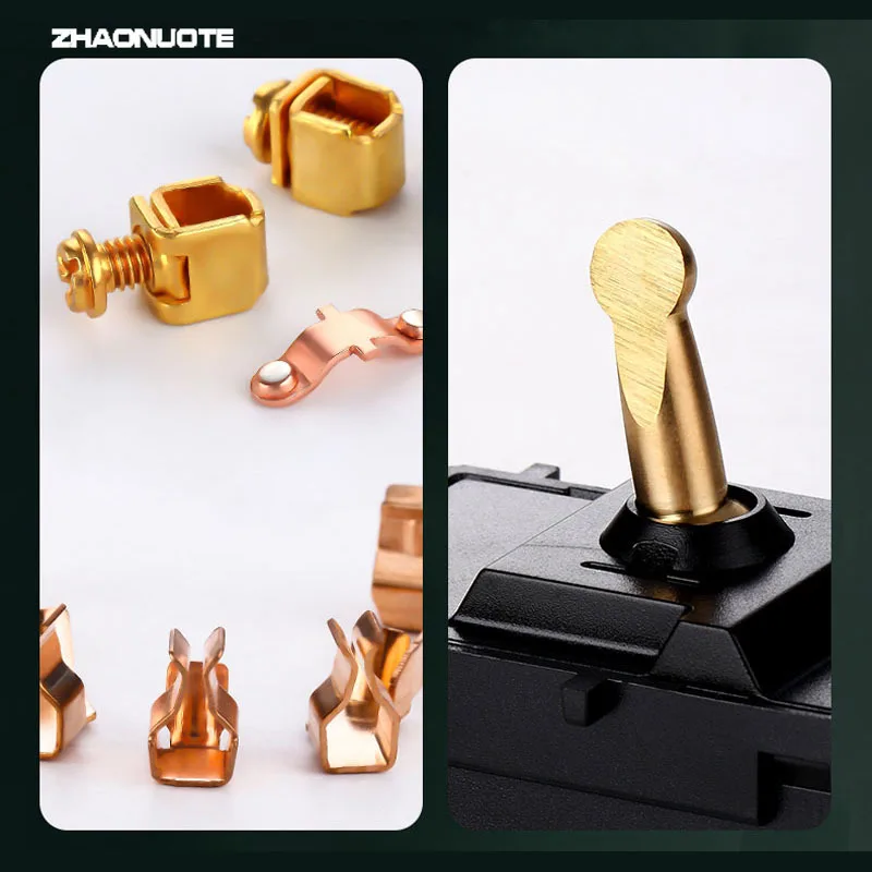 Description Picture 4 of itemWall Light 1-3 Gang 2 Way Toggle Switch Brass Lever White Matte Panel For Living Room