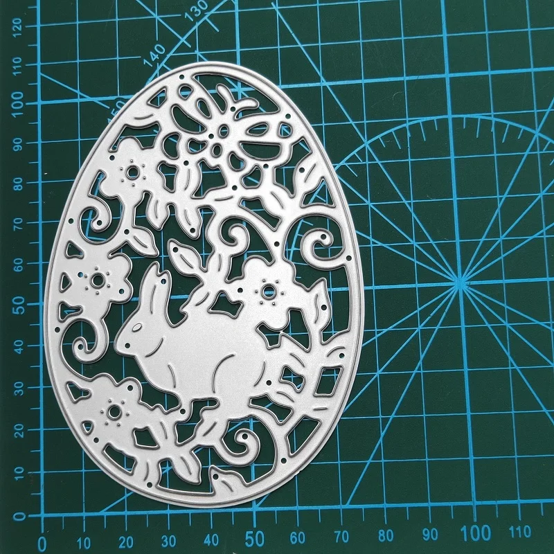 Пасхальные яйца с кроликом и узорчатые металлические Вырубные штампы DIY скрапбук штамп альбом бумажная карта декоративные поделки рельефная форма