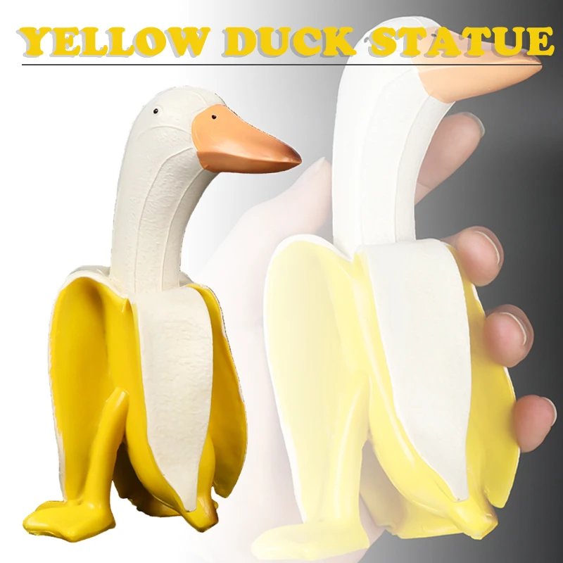 

Newest Banana Duck Statue Whimsical Peeled Synthetic Resin Crafts Banana Ducks Ornaments Garden Yard Decorations Accessories