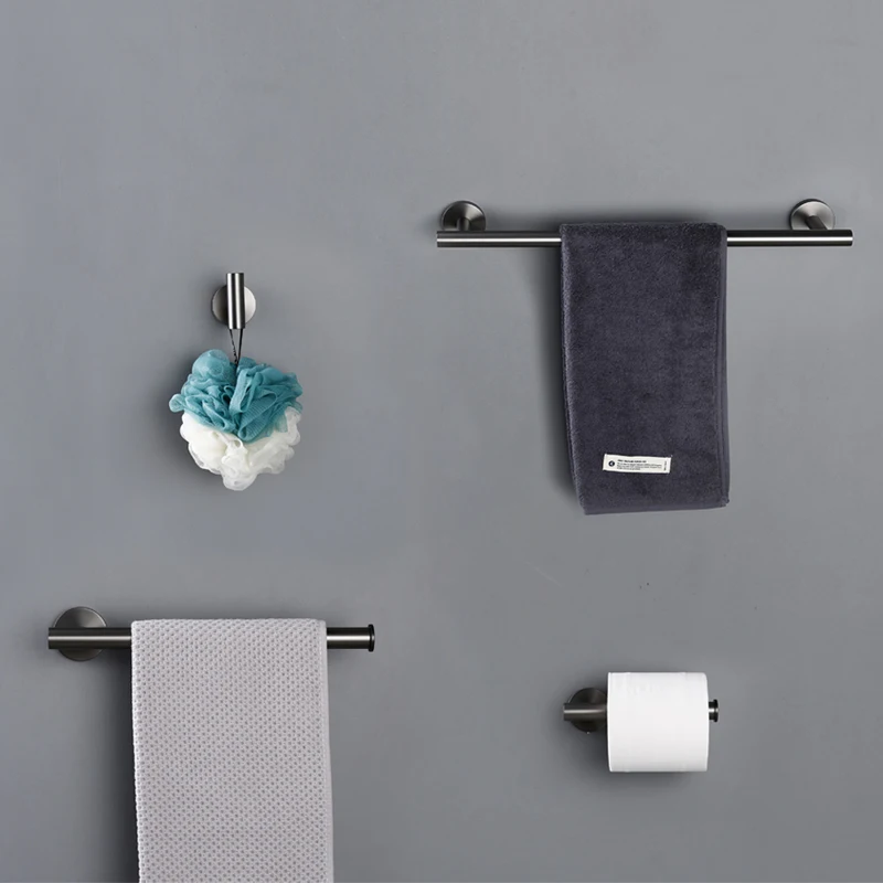 Toallero de acero inoxidable pulido con espejo, soporte para papel  higiénico, gancho para Barra de toalla, accesorios de baño - AliExpress