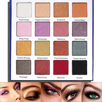 

DE'LANCI Eyeshadow Pallete 16 Color Duochrome Matte Shimmer Metallic Pigmented Makeup Eye Shadow Palette Cosmetics Set