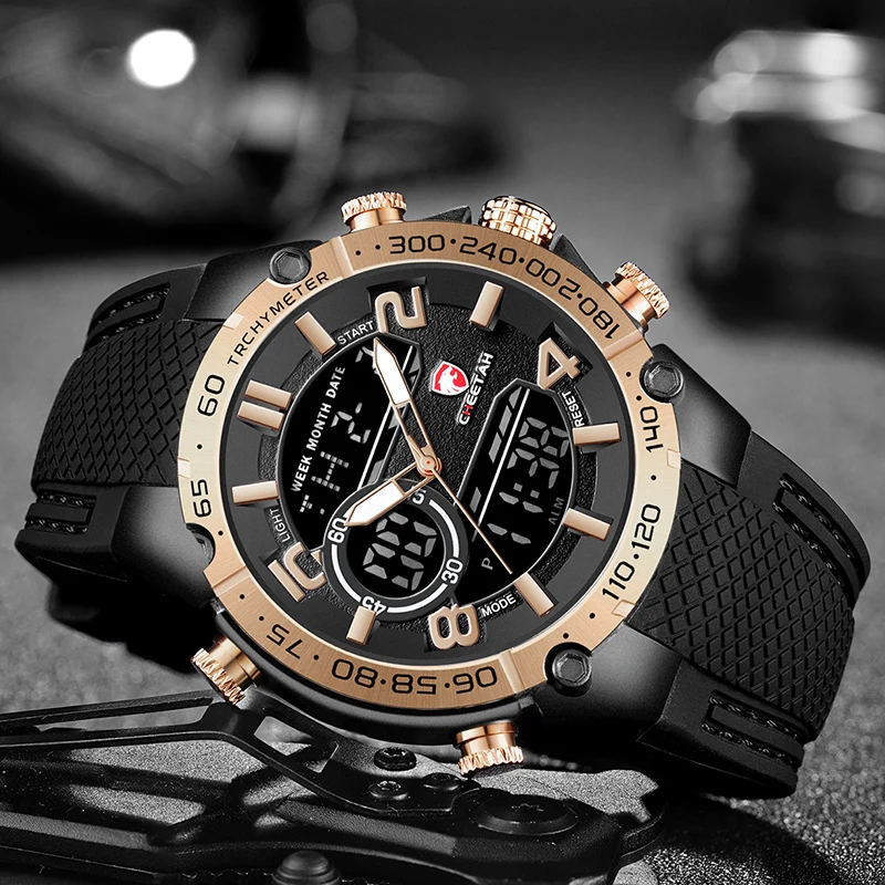 Online Reloj de cuarzo de marca superior CHEETAH relojes de cuarzo para hombre reloj analógico militar Casual para hombre reloj de pulsera deportivo Digital Masculino