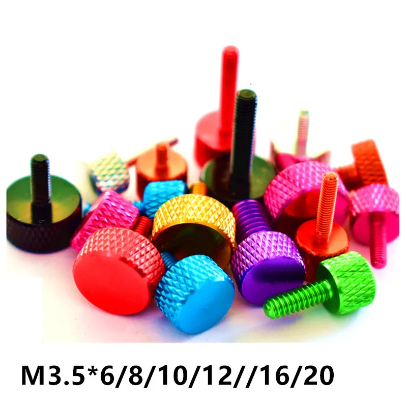 M3.5 Color Aluminum Alloy Diy Hand Screws Knurling Thumb Screw For Graphics Card Fixed Rc