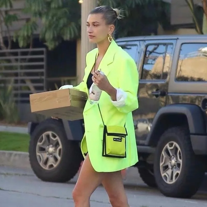 

Spring Suit 2019 Green European Star Beaver Same Thin Casual Small Suit Coat Suit Women Single Breasted Notched Suit Coat