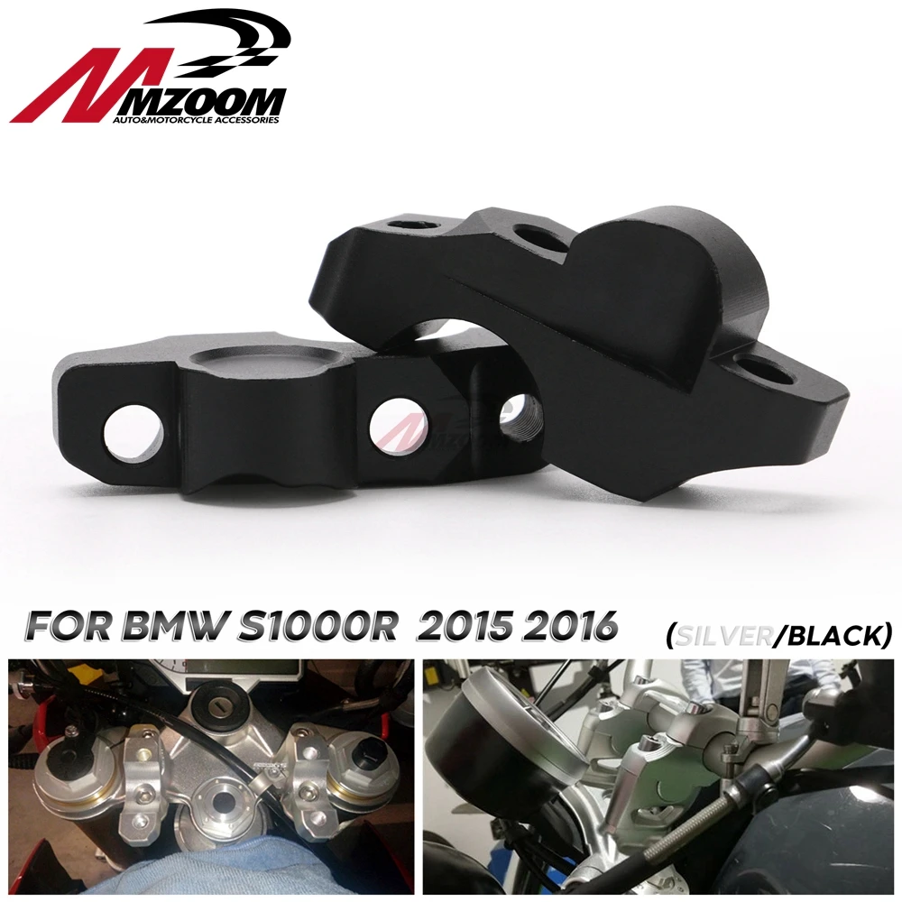 

Motorcycle 28mm Black Handle Bar Clamp Raised Extend Handlebar Mount Riser For BMW S1000R S1000 R 2014 2015 2016 2017 2018