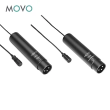 Movo LV4 Dual XLR Lavalier комплект для интервью с всенаправленными и кардиоидными микрофонами, брошь на лацкан и ветровые экраны