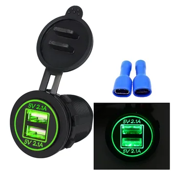 

Car /Motorcycle / RV/ Boat 4.2A Dual USB Car Mobile Phone Charger Modification Accessories Dual Aperture CS-526 Cables Adapters