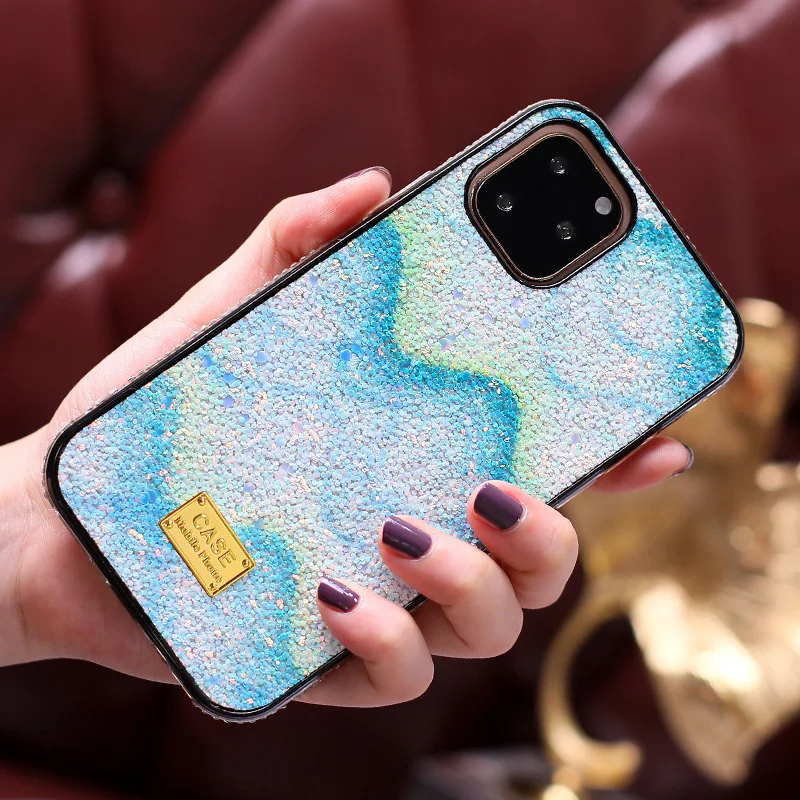 2в1 блестящие стразы чехол для телефона для iphone 11 Pro Max мягкий силиконовый Алмазный чехол