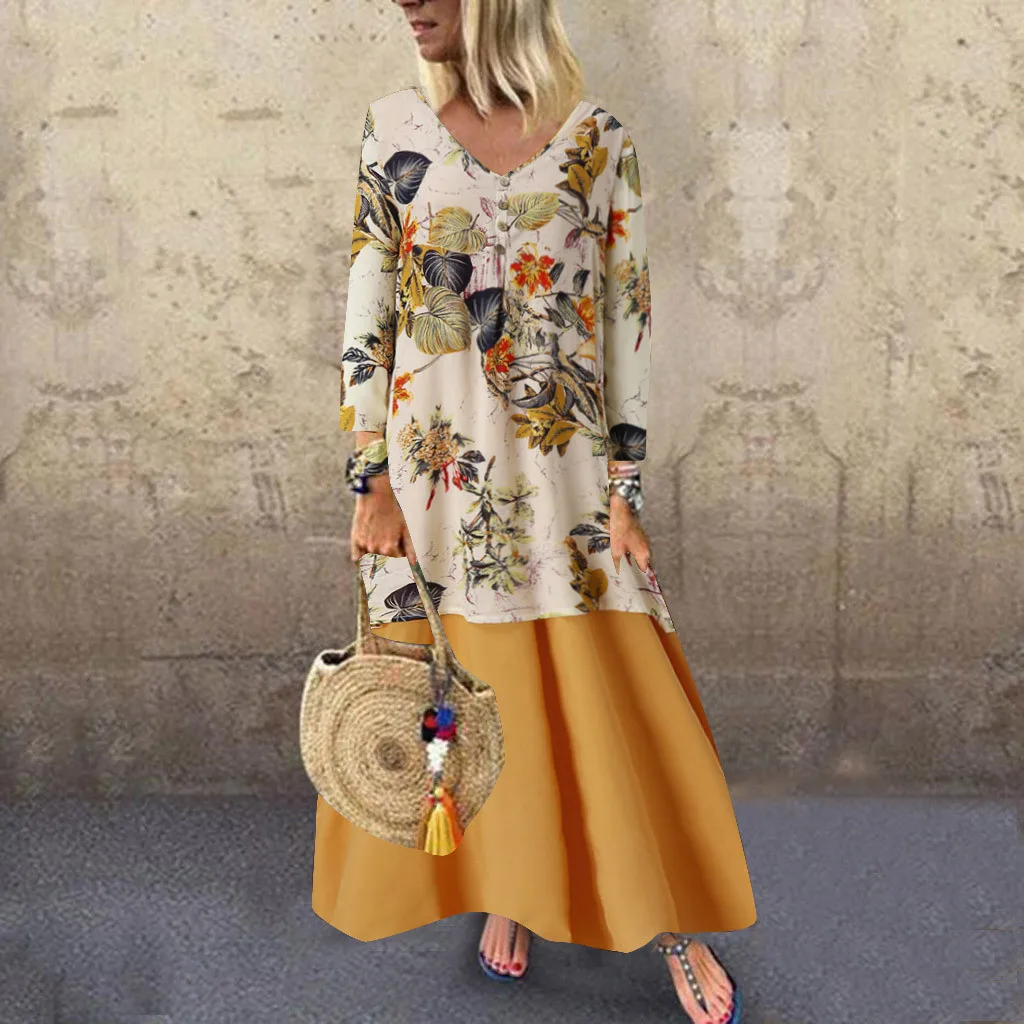 MISSOMO vestidos платье Для женщин Повседневное плюс Размеры летнее, длинное, макси платье девушка праздничной Стиль Feminino с винтажным принтом дропшиппинг 81