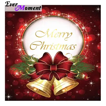 

Ever Moment Diamond Embroidery Painting Full Square Merry Christmas Gold Bells Mosaic Art Gift Craft DIY Home Decoration 5L101