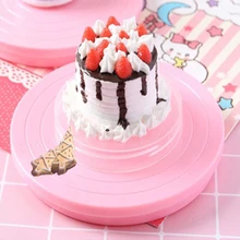 Пластик Формы Для Выпечки вертушки сделай себе сам розовый Противоскользящий формочки для выпекания кексов, 360 градусов вращающаяся подставка для торта Крем креп консолей 5,5 дюймов