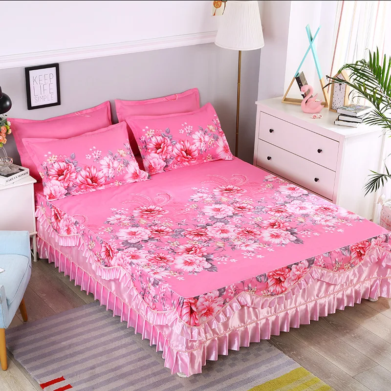 colour 7 Dreampatar современные красные цветы Европейский лотос кружева дома комфортная кровать крышка мода фиолетовый роза один двойной мягкие постельные принадлежности BY246B - Цвет: colour 7
