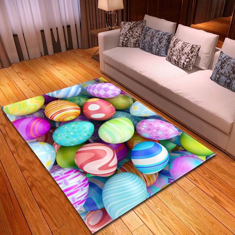 3D пасхальные яйца ковер для украшения дома гостиная коврики фланелевые