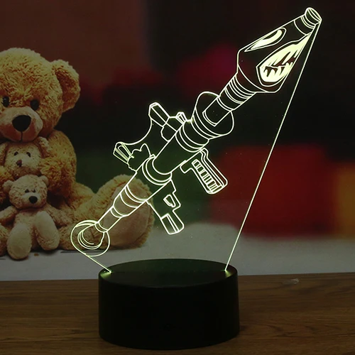 Игра 3D светодиодный светильник 7 цветов сенсорный выключатель Светильник настольный USB ночник акриловая Иллюзия комната атмосферное освещение подарок все скины - Испускаемый цвет: A08