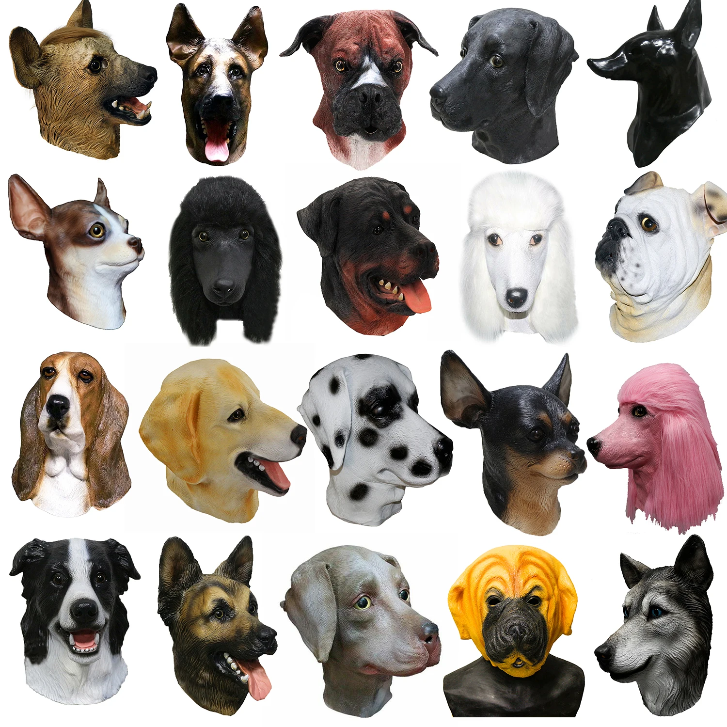 Maschera Per La Testa Del Cane Deluxe Halloween Costume Party Latex Super Bowl Underdog Dog Head Mask