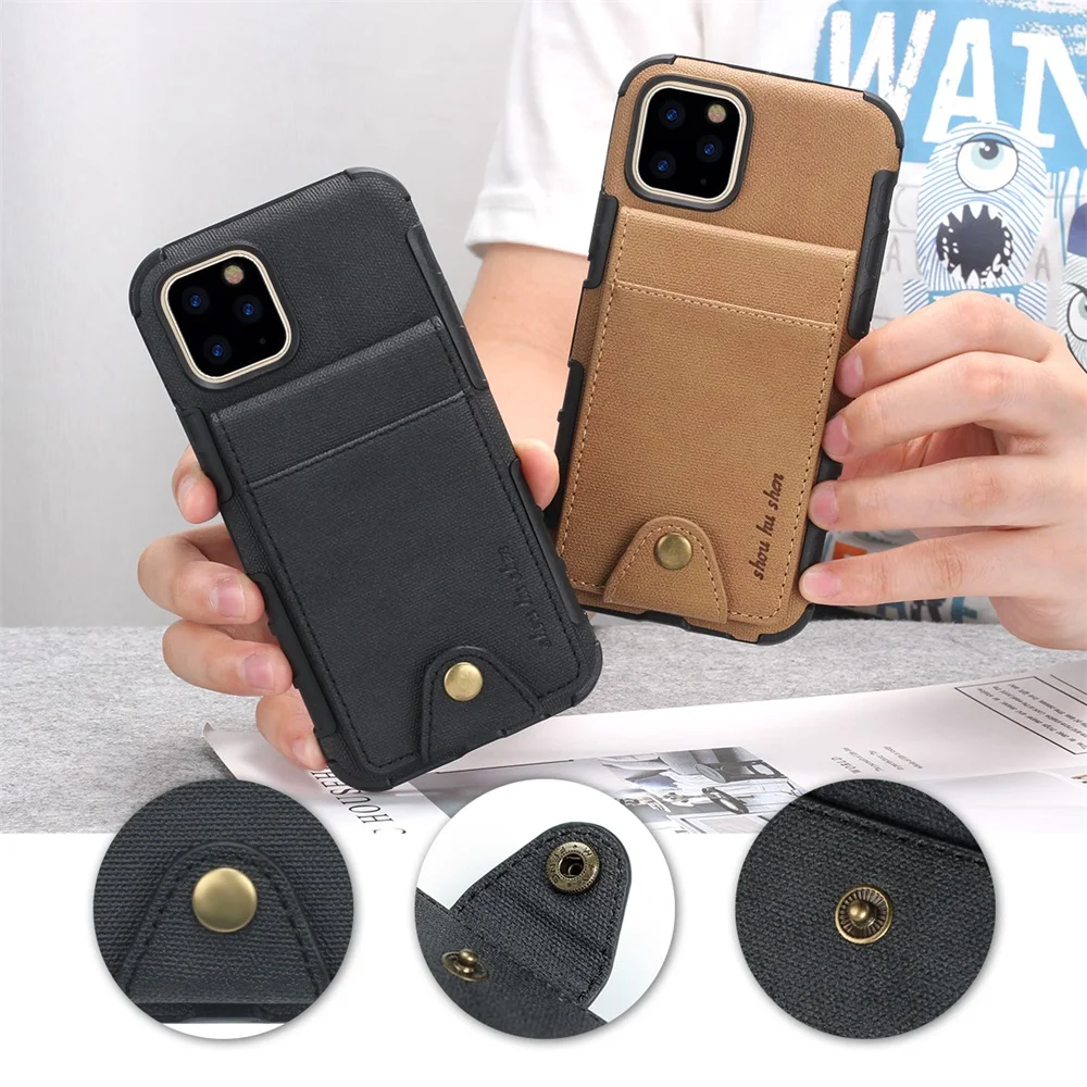 

For iphone 8 7 6Splus buckle wallet phone case with memory card function phone with For iphone 11 11pro X XSmax phone case