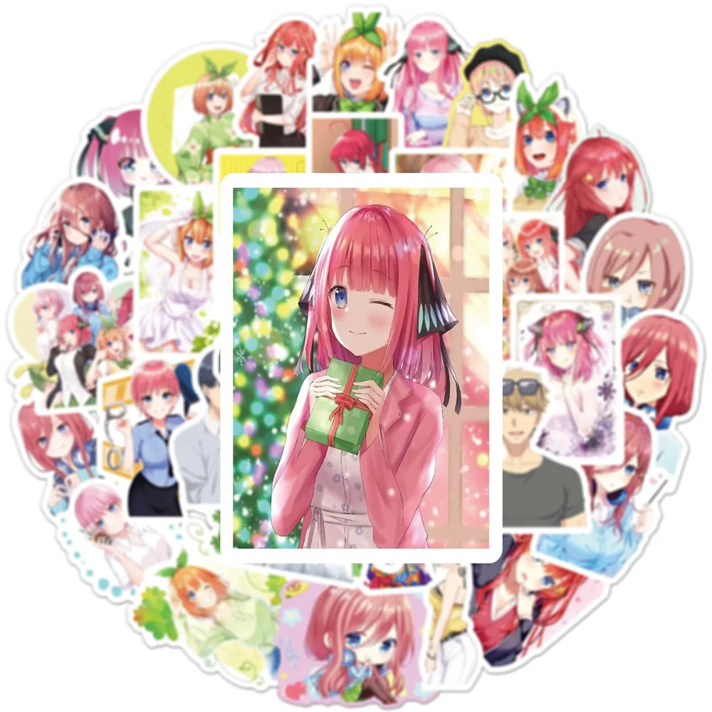 10/50Pcs Pack The Quintessential Quintuplets Anime Stickers Laptop Luggage Skateboard Bicycle Guitar Waterproof Sticker Kids Toy