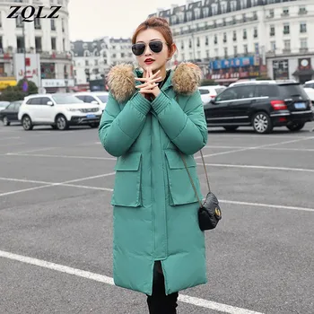 

ZQLZ Plus Size Winter Coat Women 2020 New Hooded Fur Collar Loose Cotton Parka Mujer Black Casual Thick Warm Woman Jacket Winter