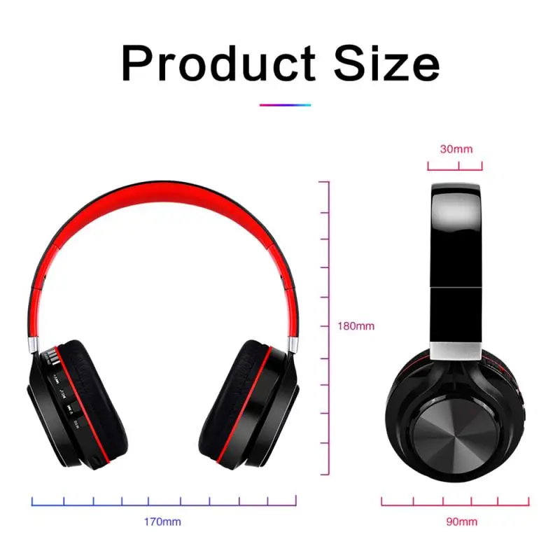 NEW Bluetooth Headphones Mic Remote Gym Sports Wireless Noise Cancelling Foldable Subwoofer Bluetooth Earphone for Xiaomi Huawei