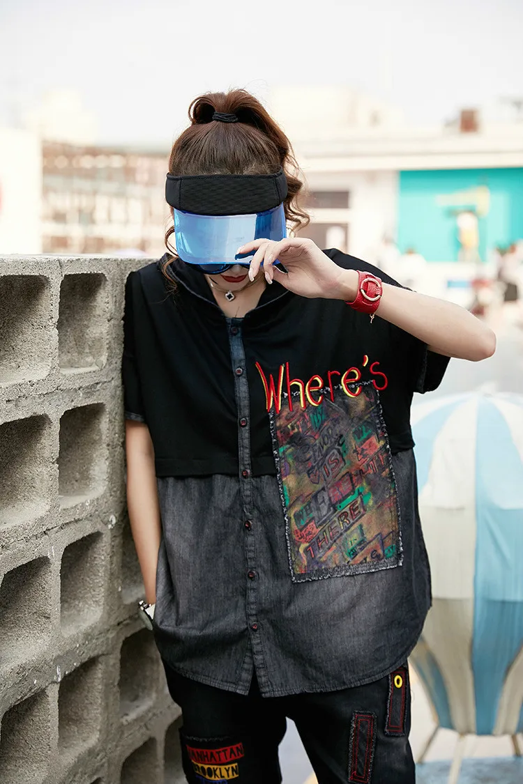 Max LuLu модные роскошные корейские стильные женские повседневные уличные джинсовые топы с капюшоном и блузки винтажные Лоскутные рубашки