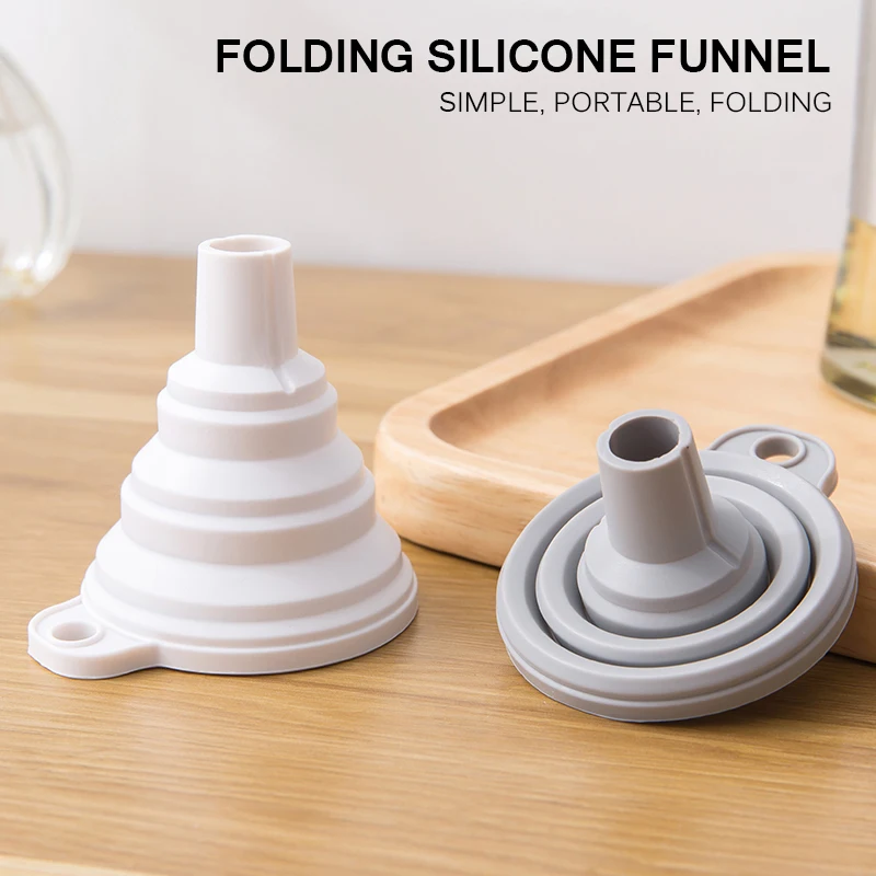 Foldable Funnel Collapsible Style Hopper Kitchen Gadget Mini Silicone Cooking Tools Accessories |