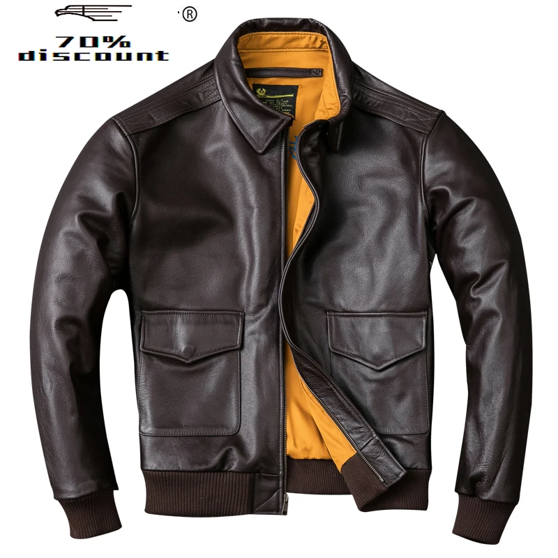

Real Cow Bomber Jacket Men Clothes 2020 New Vintage Genuine Leather Jackets Plus Size XXXXL Coat Jaqueta De Couro ZL404