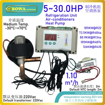 

1.1m3/h EEV with sensors & independent superheat controller reponses cooling load changes and ambient temp changes quickly