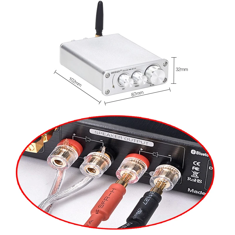 KYYSLB 50 Вт* 2 DC12~ 24 В HIFI Fever Mini 5,0 Bluetooth усилитель QCC3003 TPA3116 стерео аудио сабвуфер высокомощный цифровой усилитель