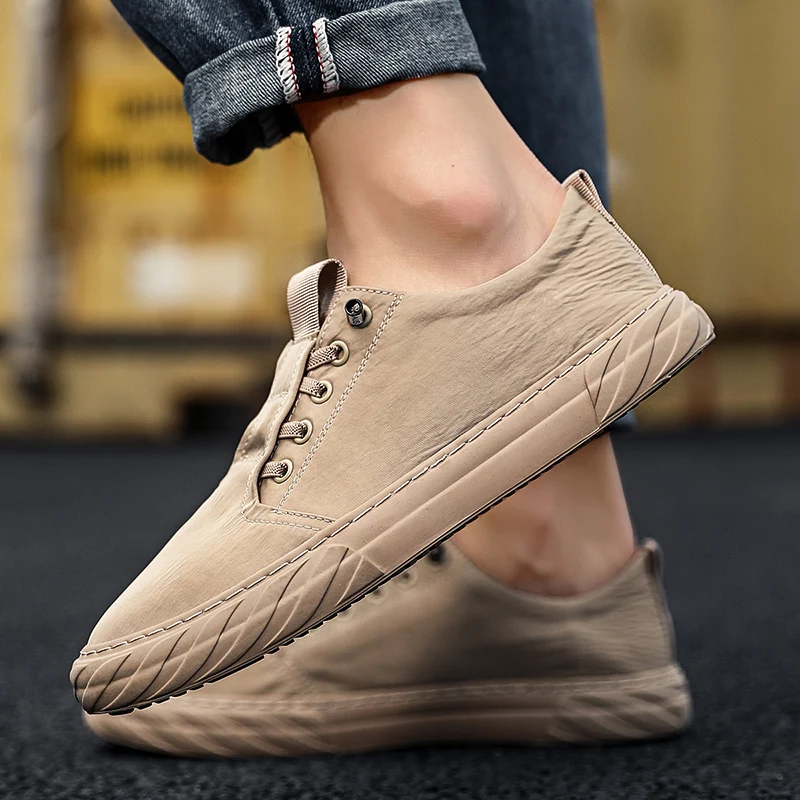 Zapatos informales de lona para hombre, alpargatas a la moda, mocasines transpirables sin cordones