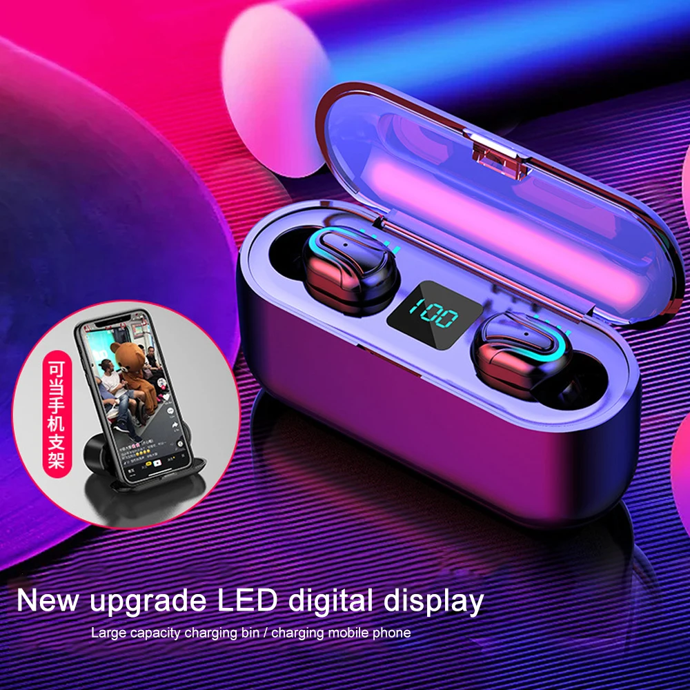 

Q32 Bluetooth 5.0 Earphone TWS Wireless Headphones Waterproof Stereo Headset Earphones With Charging Box Micphone for Xiaomi&iOS