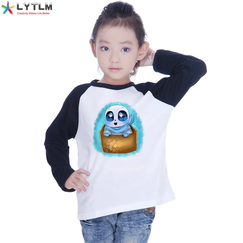 LYTLM Undertale для маленьких мальчиков зимнее платье с длинными рукавами, топы из модифицированного вискозного волокна футболка "Аниме" Детская футболка с рисунком персонажей из мультфильма для детей, Джек Скеллингтон топ для девочек