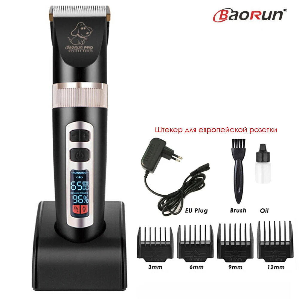 Baorun P9 Clipper Dogs Professional LCD Screen Pet Cat Clippers Electrical Grooming Trimmer Rechargeable Haircut Machine Animals