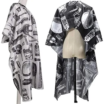 

Black/White Cloth Professional Hair Salon Nylon Shawl with Snap Closure Adult Salon Hairdressing Cape Haircut Wrap Cloth